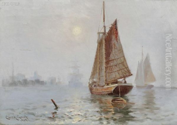 Sailboats In Morning Fog - view 1