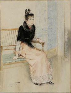 "seated Lady". Signed C.r. Grant L/l. by Clement Rollins Grant