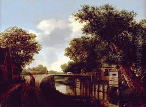 Pecheurs Et Promeneurs Au Bord Du Canal