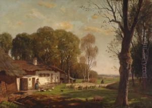Landscape With Farm by Theodor Gratz