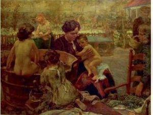 L'heure Du Bain by Gustave Grau