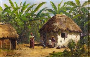 Famille Au Pied D'une Hutte Pres D'une Bananeraie by Abbott Fuller Graves