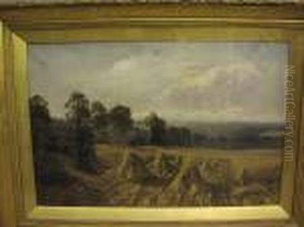 Corn Stooks In A Summer Landscape - view 1