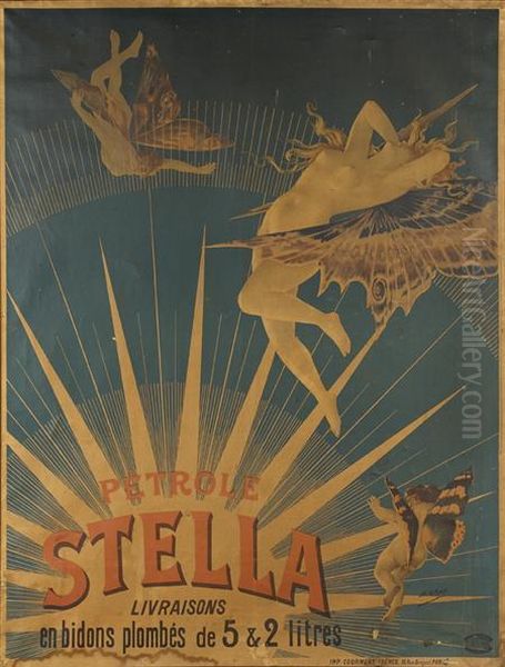 Petrole Stella Livaisons En Bidons De 5 & 2 Litres. Paris:courmont Freres C. 1897, Approx 98cm By 128cm - view 1
