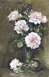 A Vase Of Pink Roses by James Gray