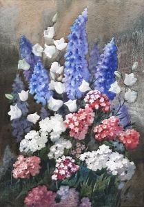 Still Life Of Mixed Flowers by James Gray