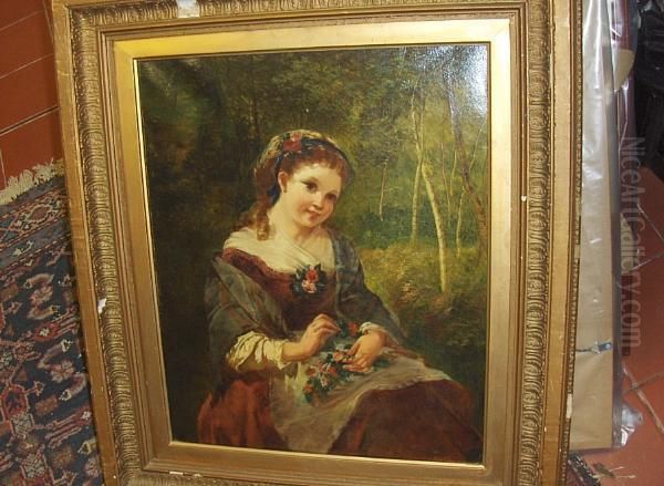 Portrait Of A Young Girl With Flowers - view 1
