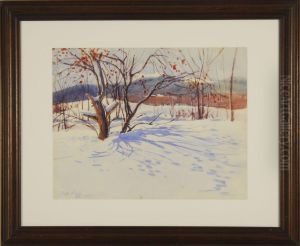 Winter Scene With Mt. Monadnock In Background