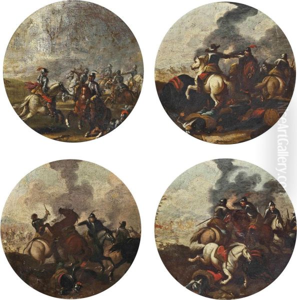 A Set Of Four Cavalry Skirmishes - view 1