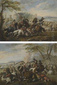 Two Battle Scenes by Ciccio Graziani