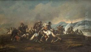 La Charge De Cavalerie by Ercole Graziani