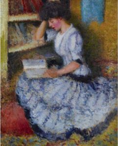 Ethol In The Library, Giverny by Edmund William Greacen