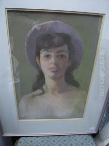 The Mauve Hat - A Portrait Of The Artist's Wife