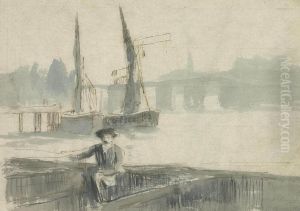 Henry Greaves, The Artist's Brother, At Lindsay Wharf, London by Walter Greaves