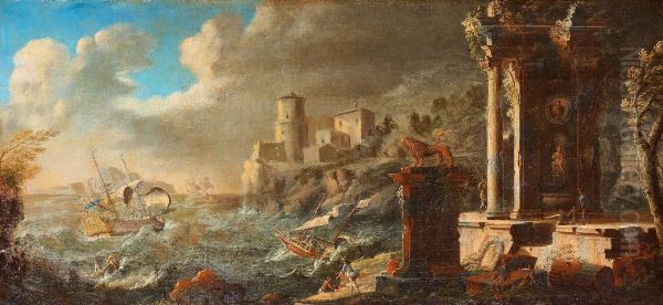 Italian Landscape With Ruins - view 1