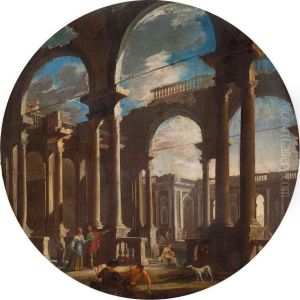 Capriccio Architettonico Con Figure by Gennaro Greco