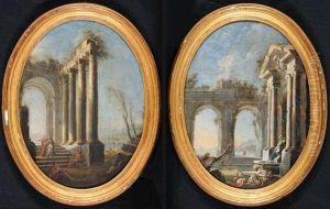 Capriccio Con Rovine Classiche E Figure by Gennaro Greco