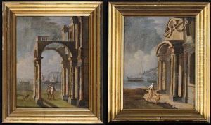 Marina Con Portico E Figure by Gennaro Greco