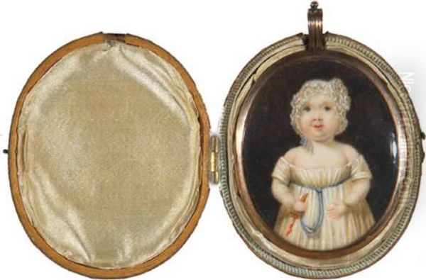 Manner Of. Portrait Miniature Of A Baby - view 1
