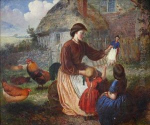 Mother And Children With Doll