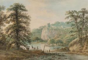 Fisherman In A River Landscape