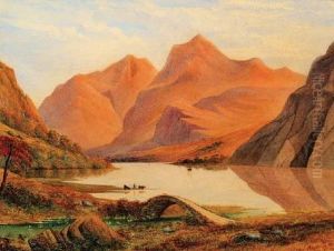 A Lake At The Foot Of The Mountains by Amos Green