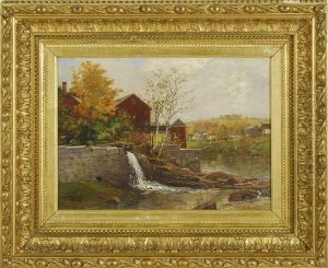 River Landscape With Mill by Charles Edwin Lewis Green