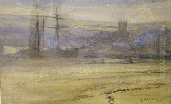 Two Masted Ships Docked In A Harbour - view 1