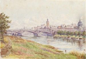 Princes Bridge, Melbourne by Edward Frederick Green