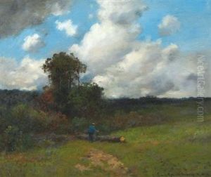 American, -1940 Figure On Acountry Road by Frank Russell Green