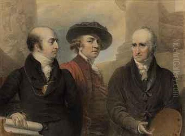 Portrait Of The First Three Presidents Of The Royal Academy: Sirjoshua Reynolds (1769-1792), Benjamin West (1792-1820), And Sirthomas Lawrence (1820-1830) - view 1