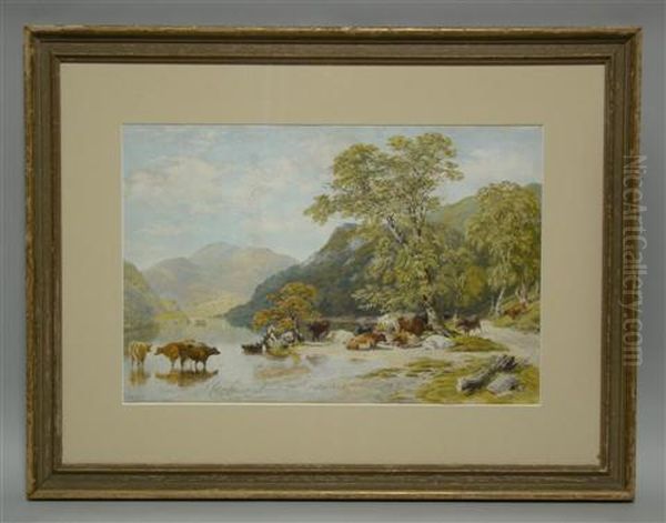 Cattle At The River Bed - view 1