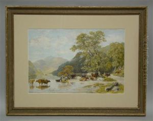 Cattle At The River Bed by Nathaniel Everett Green