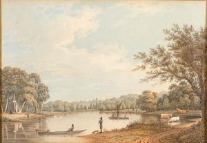Figures On A Fishing Lake