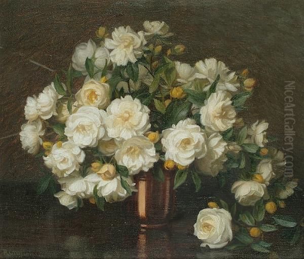 Still Life Of White Roses - view 1
