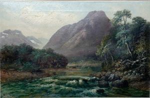 Mountain River Landscape by William Bradford Green