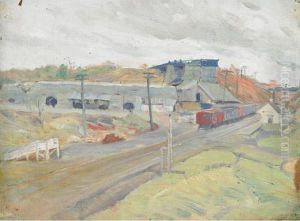Railway Mining Scene by Thomas Garland Greene