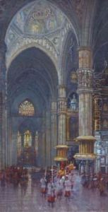 Cathedral Interior With Figures