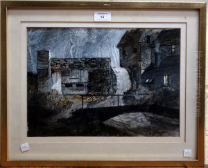View Of A Mill House With Watermill by Colin H. Greenwood