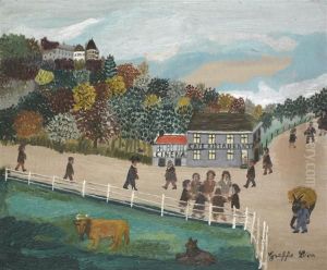 La Fete Au Village by Leon Greffe