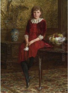 Portrait Of Mabel, Daughter Of Charles Galloway by Edward John Gregory