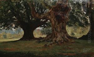 A Woodland Landscape by Edward John Gregory