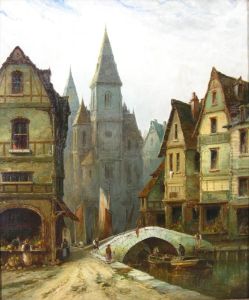 Lille, Belguim, Canal Scene by George Gregory