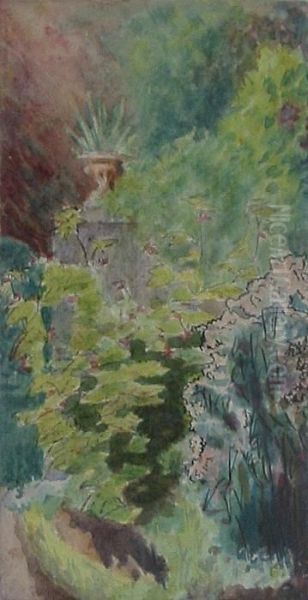Garden Scene With Herbaceous Border - view 1