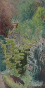 Garden Scene With Herbaceous Border by Robert Gregory