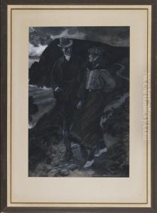 Lovers Strolling On A Coast by Maurice Greiffen Hagen