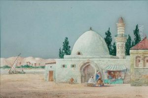 An Eastern Mosque, Moonlight.