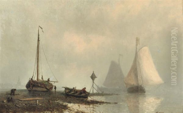 Vessels On A Calm River - view 1