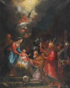 The Adoration Of The Kings by Francois, Francisque Grenier De Saint Martin