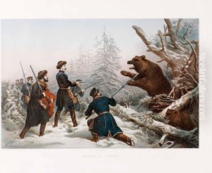 Lithograph In Colours, Printed And Published By Fois Delarue & Fils, Paris by Francois, Francisque Grenier De Saint Martin